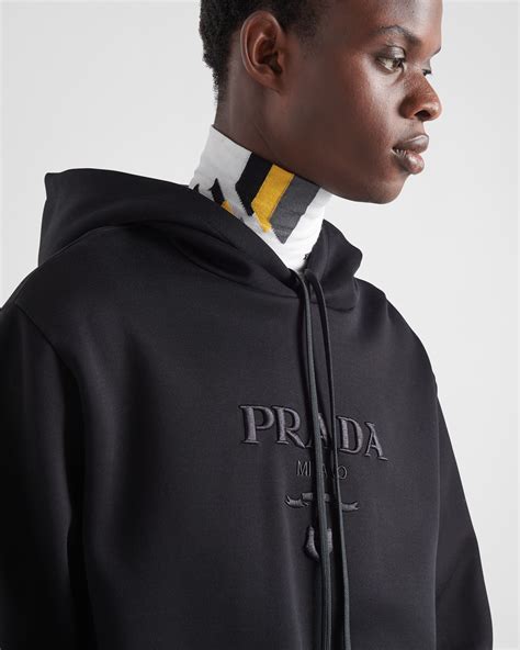 prada black zip up hoodie|prada milano hoodie.